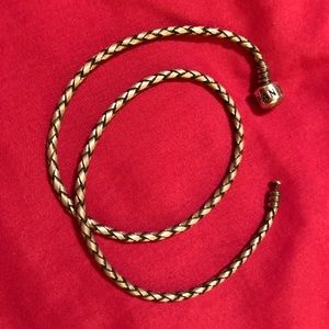 Authentic Pandora Leather Braided Double Bracelet